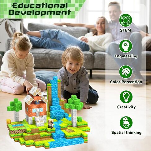 Magnetic Blocks-Building Toys Games Elements,Magnet Toys for Boys & Girls Ages 3-5 5-7 6-8,Creative Montessori Sensory Toys,Fun Birthday Gift for 3+ Years Old in Saudi Arabia