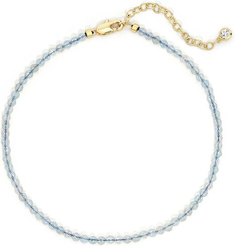 DREMMY STUDIOS Gold Anklet Bracelets for Women 14K Gold Plated Stone Handmade Beaded Link Chain Anklets Jewelry Gift in Kuwait