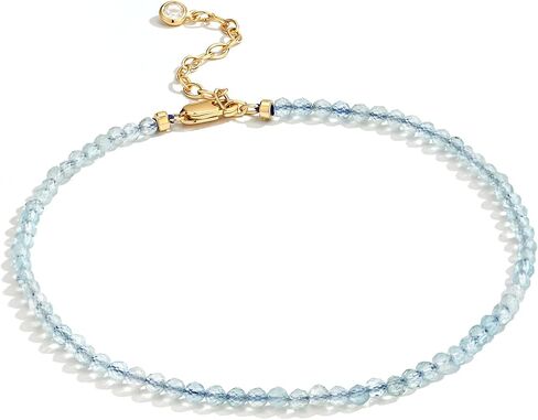 DREMMY STUDIOS Gold Anklet Bracelets for Women 14K Gold Plated Stone Handmade Beaded Link Chain Anklets Jewelry Gift in Kuwait