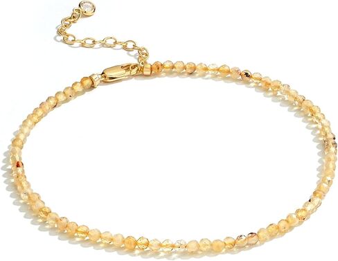 Dremmy Studios Gold Anklet Bracelets for Women 14K Gold Plated Stone Handmaded Handmed Beaded Beaded Chain Anklets Jewelry Gift in Kuwait