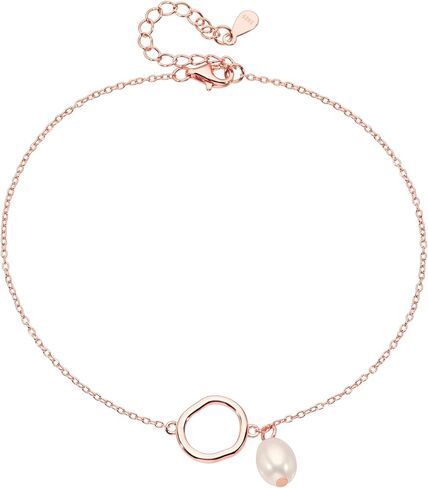 SVB 925 Sterling Silver Pearl Anclet للنساء - مجوهرات قابلة للتعديل مع سحر المياه العذبة ، والملحق اليومي الحد الأدنى ، هدية أنيقة لها in Saudi Arabia
