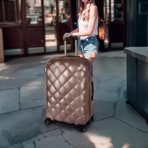 20''+14''Carry On Luggage Hardshell Expandable Suitcase w/Spinner Wheels and TSA LOCK,2 Piece Luggage Set,ROSE GOLD in Kuwait