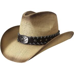 Wildarms Cowboy Hat ، قبعة رعاة البقر ، قبعات رعاة البقر للنساء/رجال/قش واسعة مع قبعة رعاة البقر الغربية القابلة للتشكيل للسيدات in Kuwait