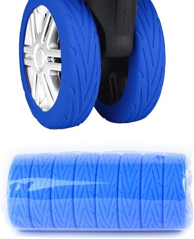 8 PCS أغطية أمتعة ترقية ، غطاء حماية حقيبة سيليكون لمدة 2-2.4 '' الدوار ، مقاوم للارتداء ، محامي حقيبة Carry On/Travel (أسود) in Kuwait