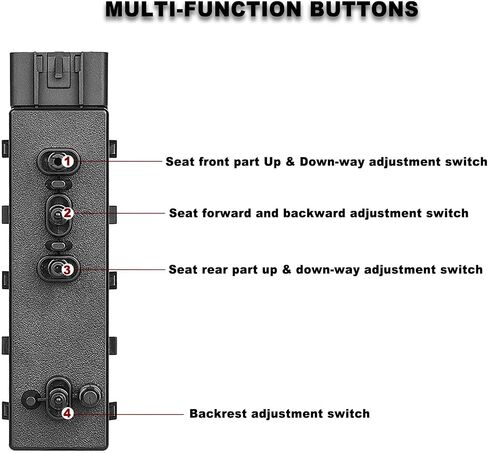 6-Way Power Seat Adjust Switch Compatible with 2005-2015 Edge Escape Expedition Explorer Flex F150 F250 F350 MKX & More,Replace OE# 5F9T-14B709-AA,Driver Side Passenger Side Power Seat Adjust Switch in Kuwait