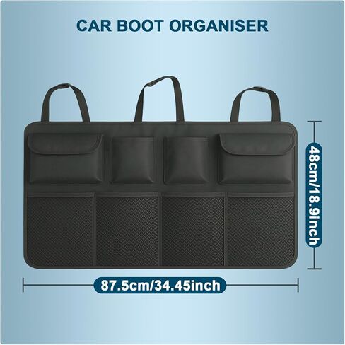 Car Trunk Organizer for SUV Backseat Hanging Storage with 8 Pockets, Heavy-Duty 1680D Oxford Fabric, Foldable Car Organizer for MPV Minivan Sedan, Car Accessories Interior in Saudi Arabia