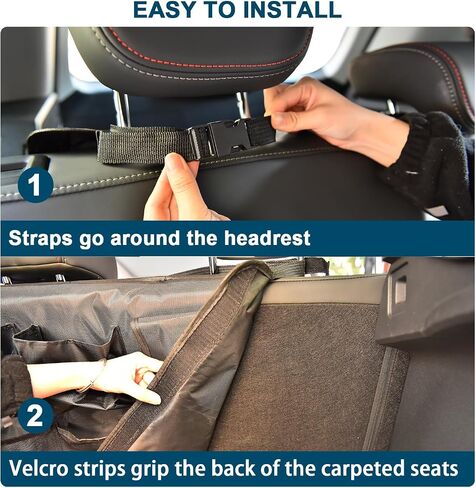 Car Trunk Organizer for SUV Backseat Hanging Storage with 8 Pockets, Heavy-Duty 1680D Oxford Fabric, Foldable Car Organizer for MPV Minivan Sedan, Car Accessories Interior in Saudi Arabia
