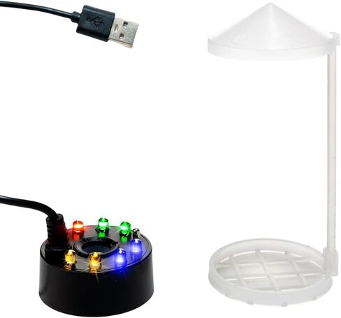 USB Mist Maker Fogger 8 LED Ultrasonic Cool Mist Fountain Humidifier for Halloween Christmas Indoor Party Decor Fish Tank Vase Birdbath with Splash Guard in Saudi Arabia