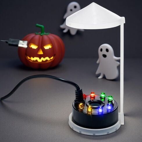 USB Mist Maker Fogger 8 LED Ultrasonic Cool Mist Fountain Humidifier for Halloween Christmas Indoor Party Decor Fish Tank Vase Birdbath with Splash Guard in Saudi Arabia