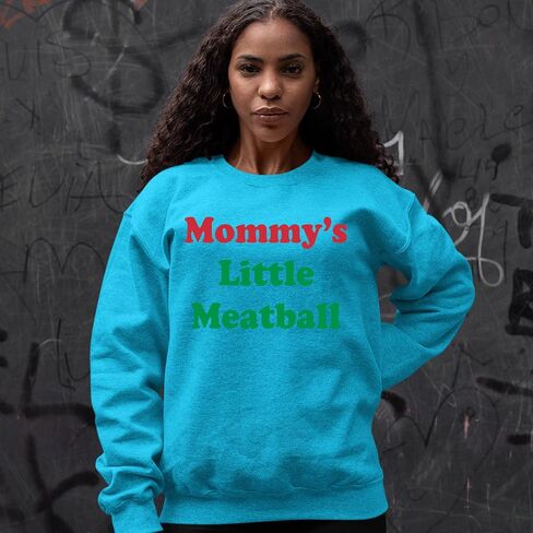 Mommy's Little Meatball Love Island Adult Crewneck Sweatshirt, Soft Fleece, Graphic Pullover in Saudi Arabia