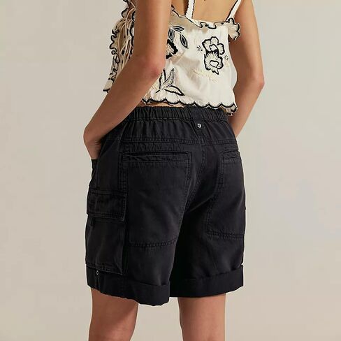 Mxiqqpltky Drawstring Jean Shorts Womens Casual High Waisted Straight Leg Baggy Denim Shorts Summer Loose Fit Short Jeans Y2K in Saudi Arabia