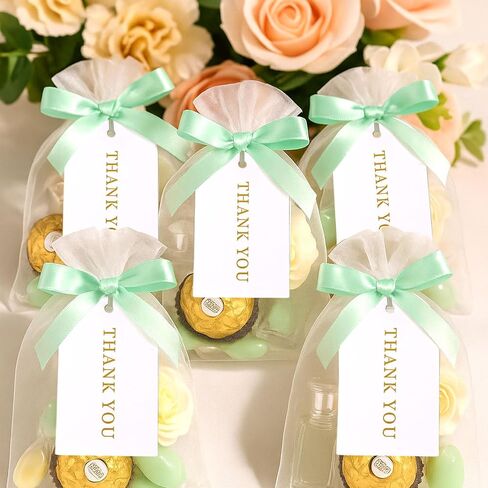 SallyFashion 120PCS Thank You Gift Tags, White Paper Tags with Ribbon Gold Stamping Hanging Labels for Party Favors Birthday Baby Shower in Kuwait
