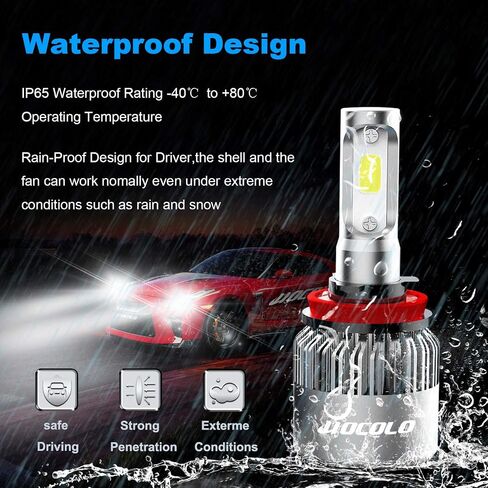 HOCOLO S2 H7 Fog Driving Lights LED Bulbs Set, Super Bright 8000LM Cool White 6000K 50W Replace Halogen All in One Conversion Kit, Only for Fog Lamp Daytime Running Light/DRL, Pack of 2 (S2-H7-Fog) in Saudi Arabia