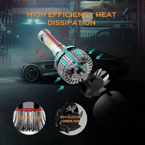 HOCOLO S2 H7 Fog Driving Lights LED Bulbs Set, Super Bright 8000LM Cool White 6000K 50W Replace Halogen All in One Conversion Kit, Only for Fog Lamp Daytime Running Light/DRL, Pack of 2 (S2-H7-Fog) in Saudi Arabia
