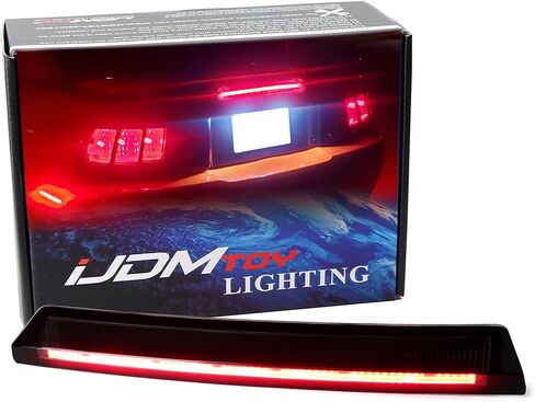 iJDMTOY عدسة سوداء مدخنة LED ضوء الفرامل الثالث متوافق مع 1999-2004 Ford Mustang، مدعوم بـ 12 بواعث LED حمراء فائقة السطوع in Kuwait