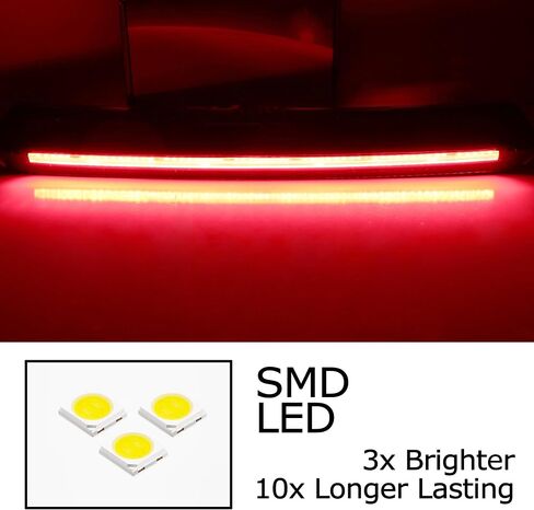 iJDMTOY عدسة سوداء مدخنة LED ضوء الفرامل الثالث متوافق مع 1999-2004 Ford Mustang، مدعوم بـ 12 بواعث LED حمراء فائقة السطوع in Kuwait