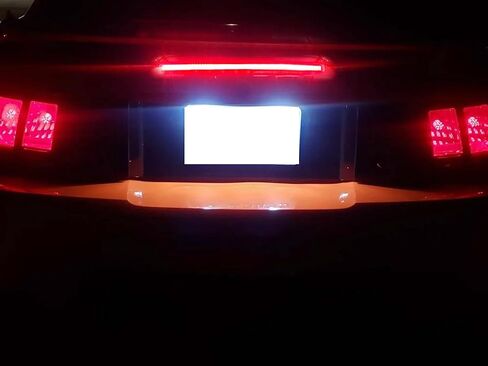iJDMTOY عدسة سوداء مدخنة LED ضوء الفرامل الثالث متوافق مع 1999-2004 Ford Mustang، مدعوم بـ 12 بواعث LED حمراء فائقة السطوع in Kuwait