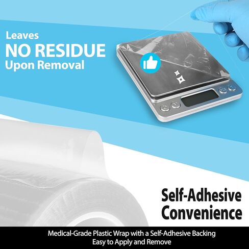 1Roll (1200 Sheets) Dental Grade Barrier Film 4" x 6" by VASTMED | Disposable Protective Plastic Adhesive Barrier Film Tape for Dental, Medical, Tattoo Parlor in Kuwait