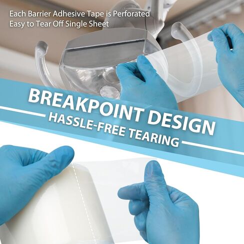 1Roll (1200 Sheets) Dental Grade Barrier Film 4" x 6" by VASTMED | Disposable Protective Plastic Adhesive Barrier Film Tape for Dental, Medical, Tattoo Parlor in Kuwait
