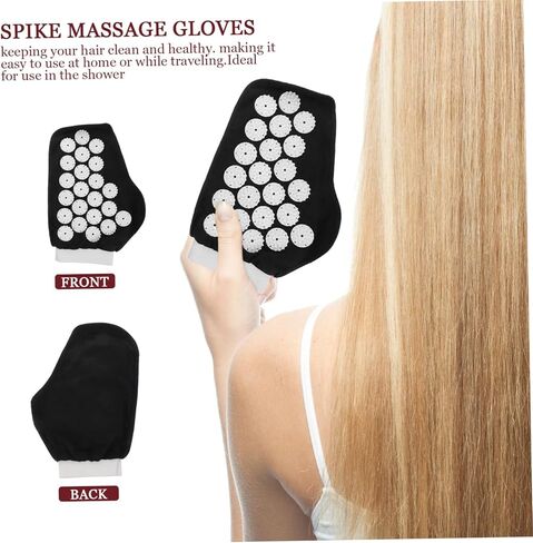 1pair Hand Massager Gloves Acupressure Mitts Spikes for Wrist Hand Massage Yoga Glove Portable Ergonomic Design Unisex Easy to Use in Kuwait