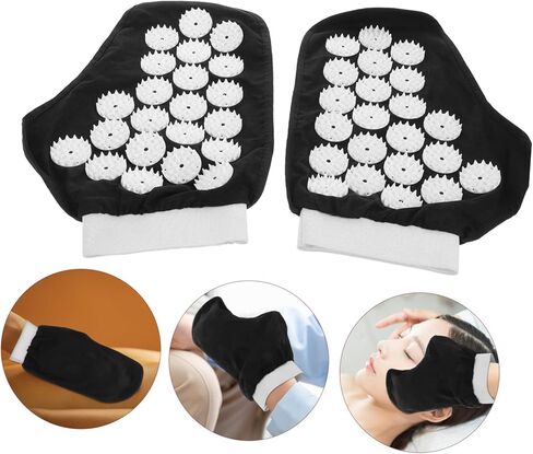 1pair Hand Massager Gloves Acupressure Mitts Spikes for Wrist Hand Massage Yoga Glove Portable Ergonomic Design Unisex Easy to Use in Kuwait
