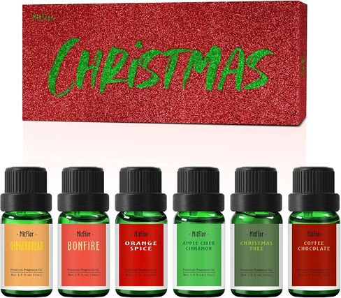 Fragrance Oils, MitFlor Autumn Set of 6 Premium Essential Oils for Diffusers for Home, Soap Candle Making Scents, Aromatherapy Gift Set for Halloween Christmas, Pumpkin Pie, Maple Syrup & Autumn Walk in Saudi Arabia