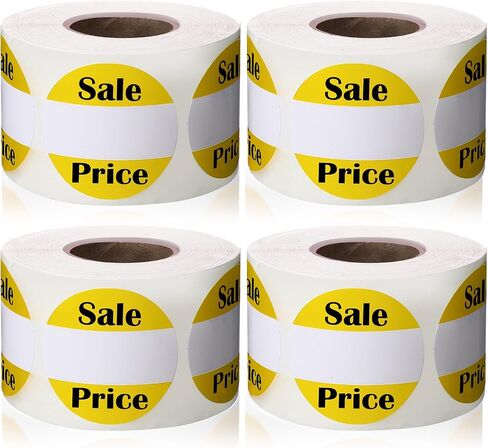 2000 Pcs Garage Sale Price Labels Yard Sale Stickers 1.5 Inches Round Red Adhesive Discount Stickers Price Retail Stickers for Retail Store, 4 Roll in Kuwait