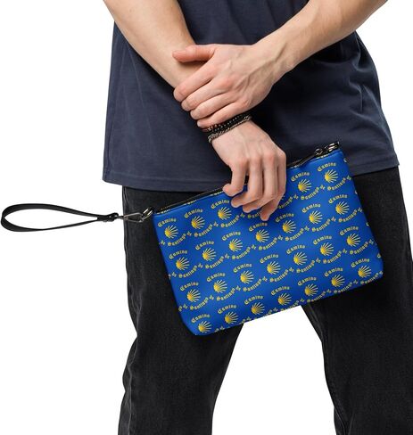 Camino de Santiago Handbag Yellow on Blue, Gift for Peregrino in Saudi Arabia