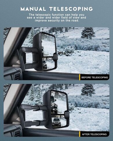 OCPTY Towing Mirrors with Power Heated Left Right Side Tow Mirrors Compatible with for Chevy 2014-2018 for GMC 2014-2018 with Running Lamp Black housing in Saudi Arabia