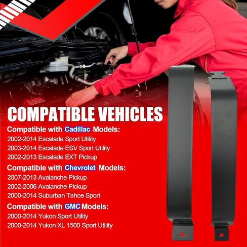 SMMS 2PCS Straps Fuel Tank Straps 578-237 لـ Cadillac Escalade 2002-2014 لـ Chevrolet Avalanche 2007-2013 Suburban Tahoe لـ GMC Yukon XL 2000-2014 ، أشرطة دبابات الغاز تحل محل OE 15745095 22868152 ST2 in Saudi Arabia