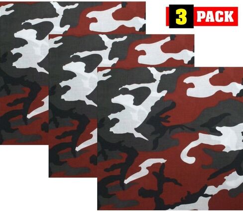 ARMYU Camouflage Military Bandana (22" x 22"), Camo Head Scarf Do-rag 100% Cotton Bandanna 3 PACK in Saudi Arabia