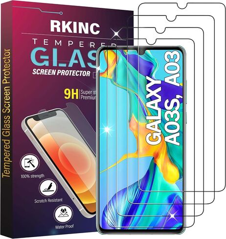Screen Protector [4-Pack] for Samsung Galaxy A03/ A03S / A03 Core / A02/ A02s, Tempered Glass Film Screen Protector, 0.33mm [LifetimeWarranty][Anti-Scratch][Anti-Shatter] in Saudi Arabia