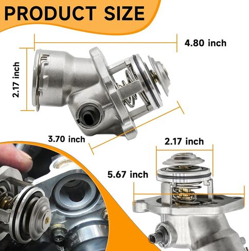 Aluminum Thermostat Housing with Integrated Sensors for Mercedes-Benz C230 C250 C280 C350 E280 E300 E350 ML350 ML450 R350 S400 SLK280 SLK300 SLK350 - Compatible with OEM Parts 2722000115 2722000415 in Kuwait
