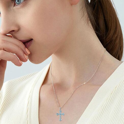 SIMONLY Eastern Orthodox Cross Necklace 925 Sterling Silver Russian Orthodox Pendant Necklace Religious Christian Jewelry in Saudi Arabia