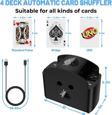 Fully Automatic Card Shuffler 1-4 Deck（ Black） in Saudi Arabia
