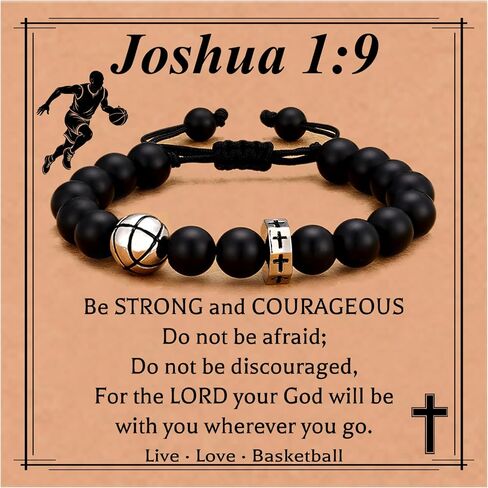 Baseball/Basketball/Football/Soccer Bracelet for Boys Cross Beaded Bracelet Gifts for Son Grandson Players Team Fan Friends,Birthday Christmas Gifts for Men Boys in Kuwait