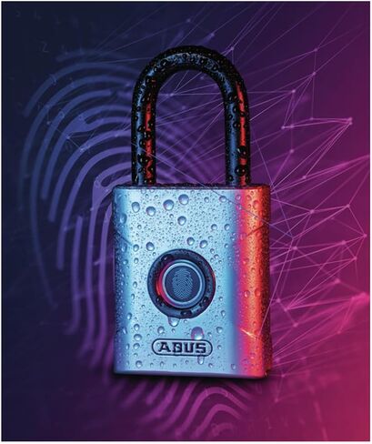 ABUS Touch 57/50 قفل بصمة الإصبع، قفل ذكي للمنزل والمكتب والمزيد، فضي in Saudi Arabia