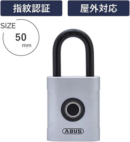 ABUS Touch 57/50 قفل بصمة الإصبع، قفل ذكي للمنزل والمكتب والمزيد، فضي in Saudi Arabia
