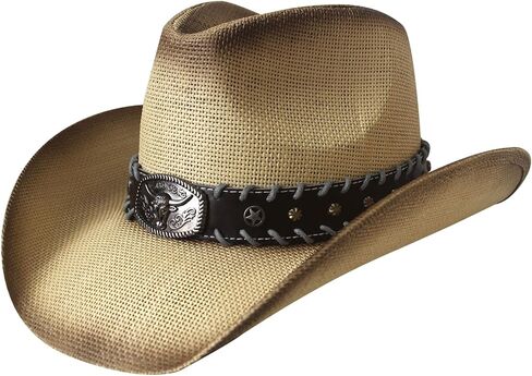 Wildarms Cowboy Hat ، قبعة رعاة البقر ، قبعات رعاة البقر للنساء/رجال/قش واسعة مع قبعة رعاة البقر الغربية القابلة للتشكيل للسيدات in Kuwait