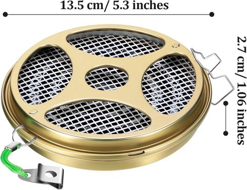 Nuanchu المعادن طارد البخور حامل المحمولة خشب الصندل البخور الموقد المنزل العطر لفائف الموقد خشب الصندل لفائف حامل للتخييم الصيد المشي لمسافات طويلة اللوازم في الهواء الطلق (2) in Saudi Arabia