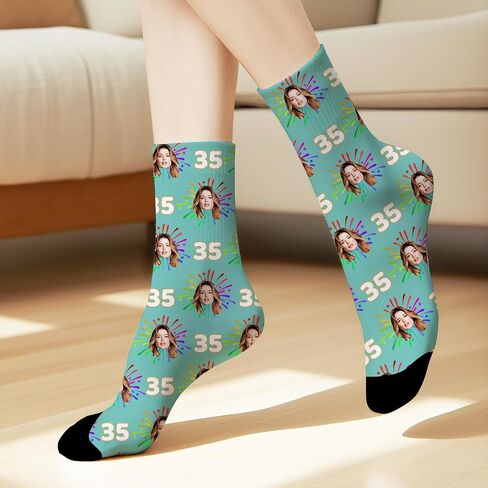 Custom Socks With Photo Picture Personalized Funny Face Socks Customized Unisex Novelty Crew Sock Gifts For Women Men in Kuwait