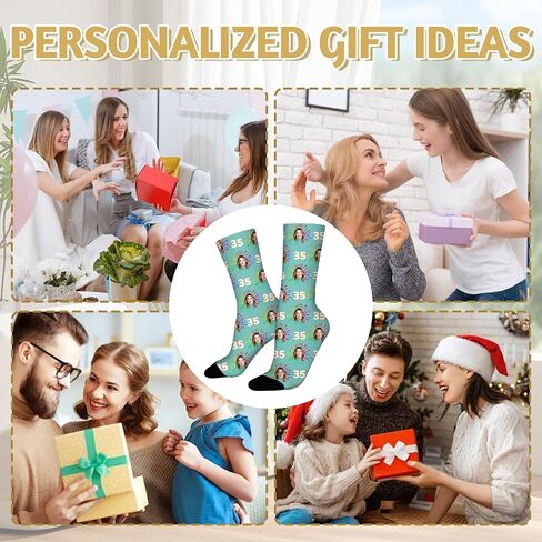 Custom Socks With Photo Picture Personalized Funny Face Socks Customized Unisex Novelty Crew Sock Gifts For Women Men in Kuwait