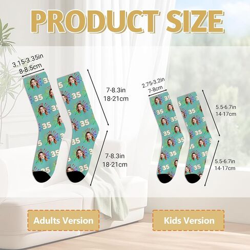 Custom Socks With Photo Picture Personalized Funny Face Socks Customized Unisex Novelty Crew Sock Gifts For Women Men in Kuwait
