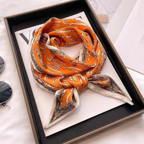 4PCS Long Silk Head Hair Neck Belt Bag Scarf Scarves With Ring Clip Buckle For Women in Kuwait