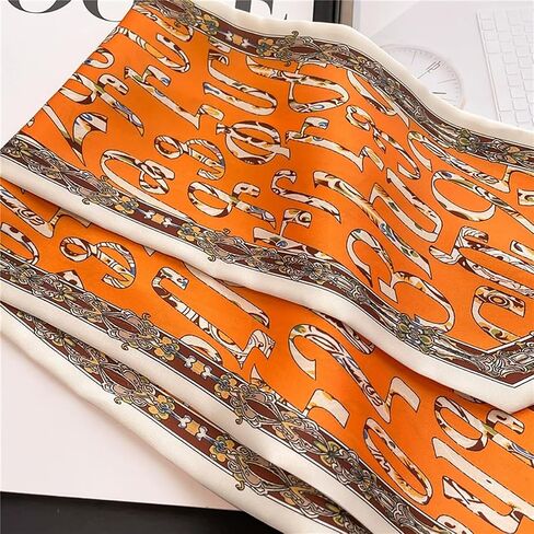 4PCS Long Silk Head Hair Neck Belt Bag Scarf Scarves With Ring Clip Buckle For Women in Kuwait