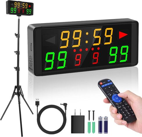 LED Electronic Scoreboard Digital Score Keeper with Remote & Tripod, Portable Electric Scoreboard with Count down/Up Timer & 12/24h Clock for Corn Hole/ping Pong/Table Tennis, Indoor & Outdoor Games in Kuwait