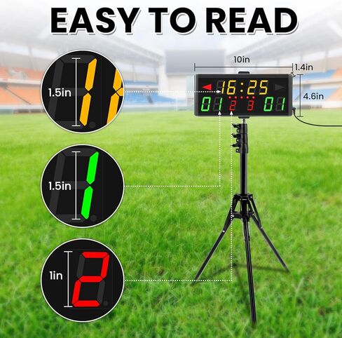 LED Electronic Scoreboard Digital Score Keeper with Remote & Tripod, Portable Electric Scoreboard with Count down/Up Timer & 12/24h Clock for Corn Hole/ping Pong/Table Tennis, Indoor & Outdoor Games in Kuwait