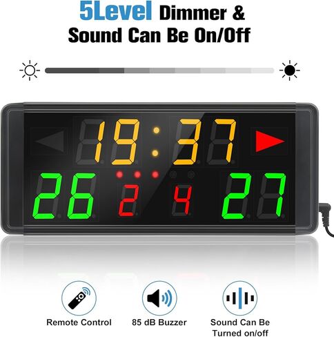 LED Electronic Scoreboard Digital Score Keeper with Remote & Tripod, Portable Electric Scoreboard with Count down/Up Timer & 12/24h Clock for Corn Hole/ping Pong/Table Tennis, Indoor & Outdoor Games in Kuwait