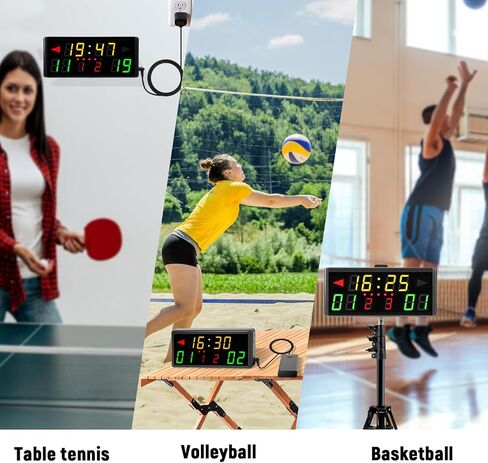 LED Electronic Scoreboard Digital Score Keeper with Remote & Tripod, Portable Electric Scoreboard with Count down/Up Timer & 12/24h Clock for Corn Hole/ping Pong/Table Tennis, Indoor & Outdoor Games in Kuwait