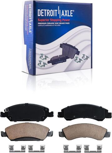 Detroit Axle - Brake Kit for 2008-2013 Chevy Silverado GMC Sierra 1500, 2009 2010 2011 2012, 2 Front Ceramic Brake Pads, 2 Rear Semi-metallic Brake Shoes Replacement in Saudi Arabia